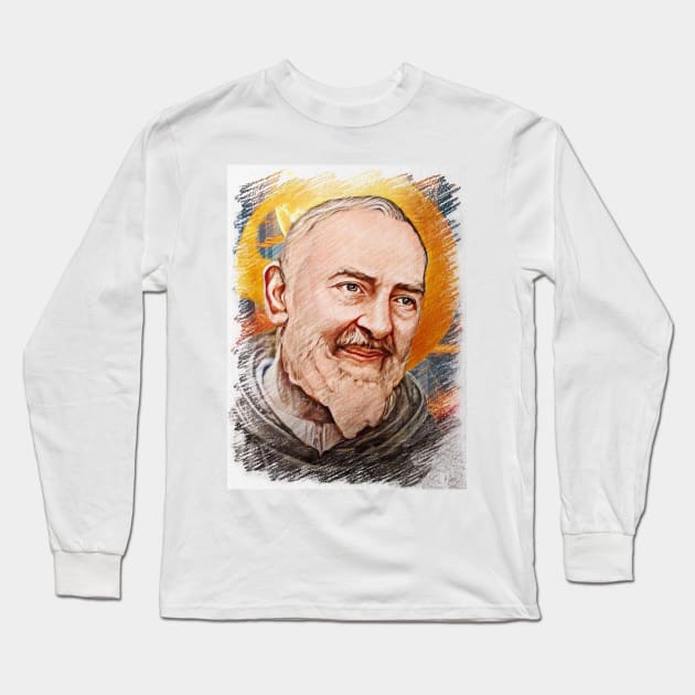 Holy Padre Pio Long Sleeve T-Shirt by SOLRACSIER